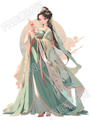 敦煌女神华服繁复图案插画