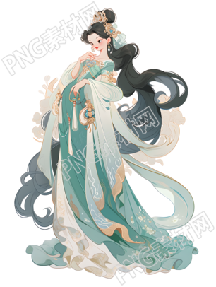 华丽汉服女神插画素材