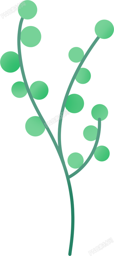 透明背景綠色小圓葉創(chuàng)意素材