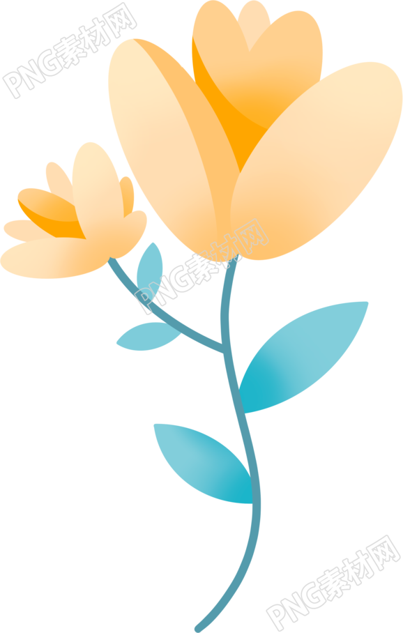 小清新黄色花朵PNG素材