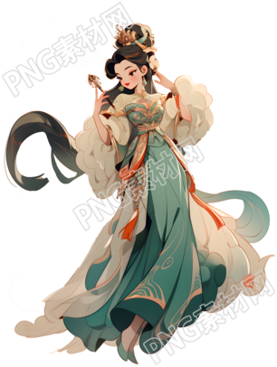 中国风创意敦煌女神PNG元素