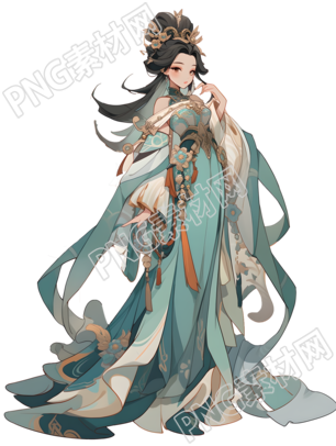 清新動感的敦煌女神插圖