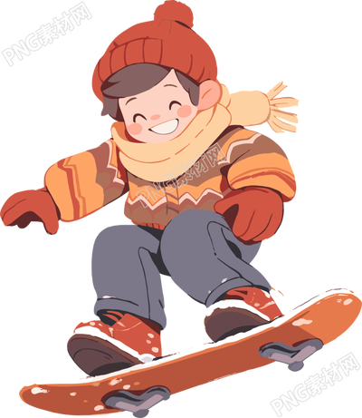 溫暖秋冬款毛衣卡通男孩滑雪元素