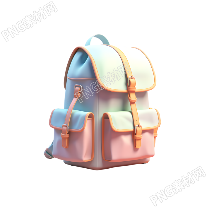 3D渐变书包简约设计插图