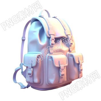 简约素材白底3D背包插画