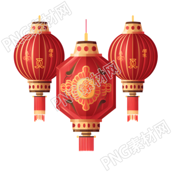 红色中国灯笼可商用素材