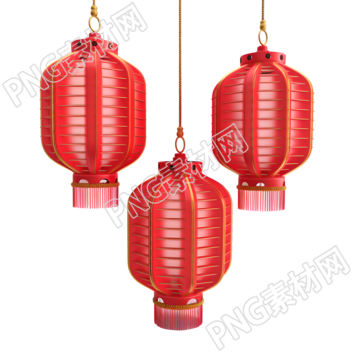 中国新年素材红色灯笼插画