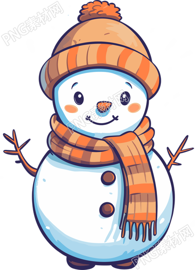 可愛的雪人PNG素材