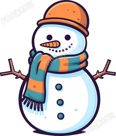 高清圖形素材可愛雪人插畫