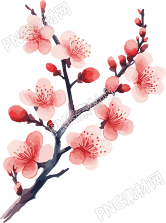 可商用冬天梅花扁平插畫設(shè)計(jì)