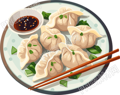 可口的中國餃子插畫