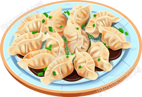美味的中国饺子扁平插图