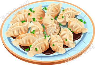 美味的中國餃子扁平插圖