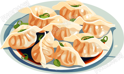 透明背景中國餃子圖形素材