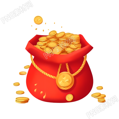 可商用福袋和金幣矢量圖素材
