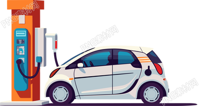 卡通風(fēng)格的電動車插畫