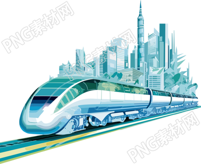 卡通風(fēng)格的動車插畫