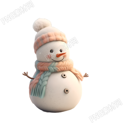 3D小雪人插畫