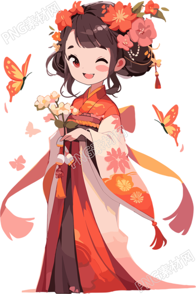國風(fēng)女孩中國傳統(tǒng)漢服元素