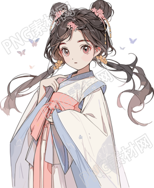 國風(fēng)女孩圖形素材插畫設(shè)計