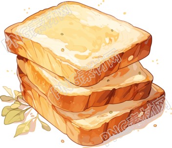 誘人的面包片插畫