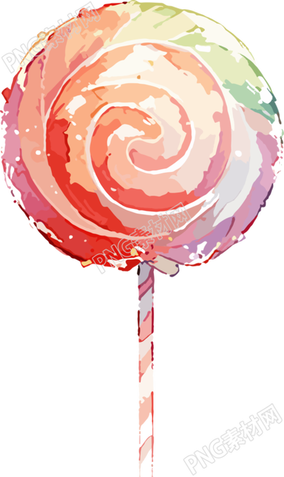 極簡水彩插畫糖果棒插畫