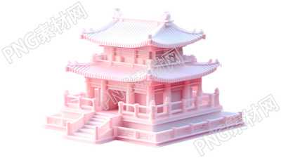 可商用新中式建筑插畫