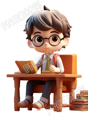 超可愛男孩課堂設計素材插畫