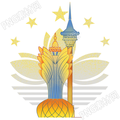 透明背景澳門回歸黃色星星插畫