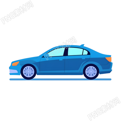 藍(lán)色汽車扁平插畫設(shè)計(jì)元素