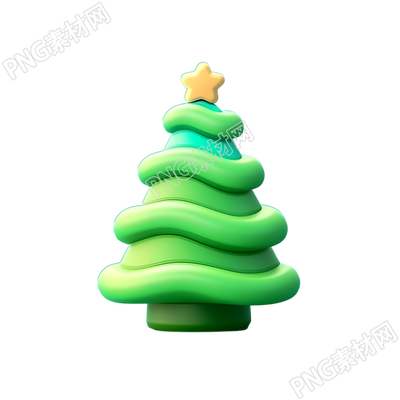 可愛(ài)的3D圣誕樹PNG圖形素材