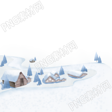 二十四节气大雪雪乡松树可商用素材