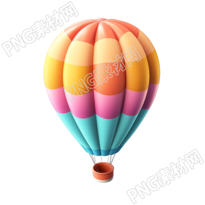 熱氣球3D黏土材質(zhì)插畫