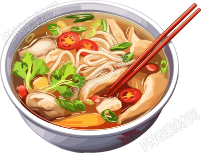 雞湯面透明背景插畫(huà)
