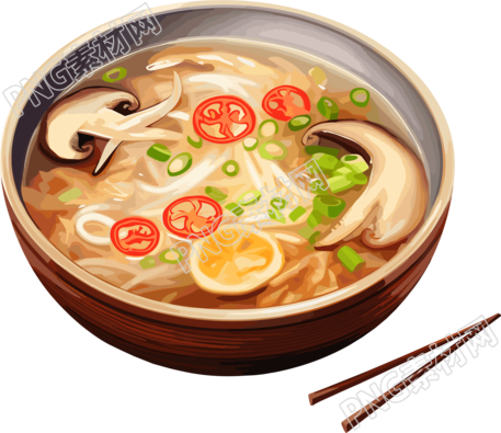 美味鸡汤面创意设计插画