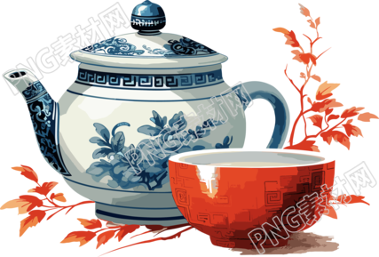 高品质茶壶茶杯PNG元素