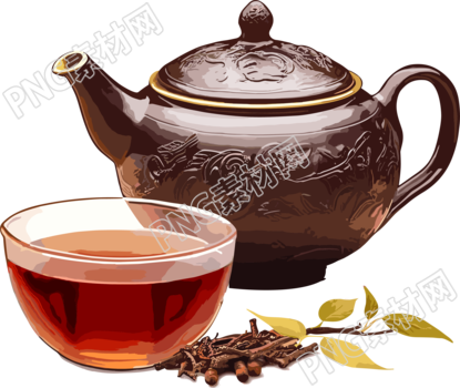 茶壶和杯子创意设计图形素材