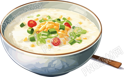 早餐白粥美味插畫