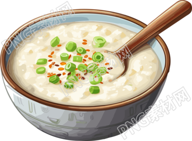 白粥歡樂美味素材