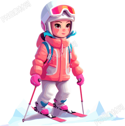 滑雪兒童創(chuàng)意設(shè)計扁平插畫