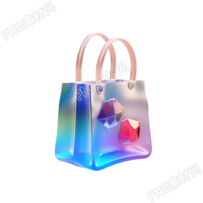 手提包3D簡(jiǎn)約風(fēng)格透明圖標(biāo)插圖