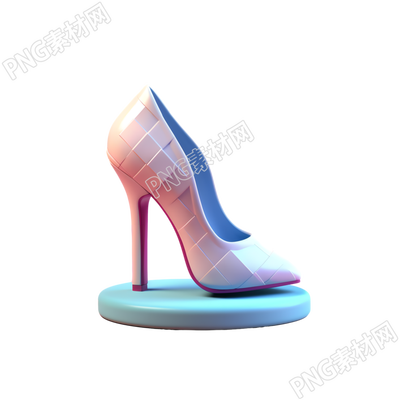 高跟鞋3D透明玻璃插圖