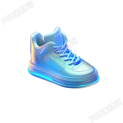 板鞋3D透明玻璃材質(zhì)卡通插畫