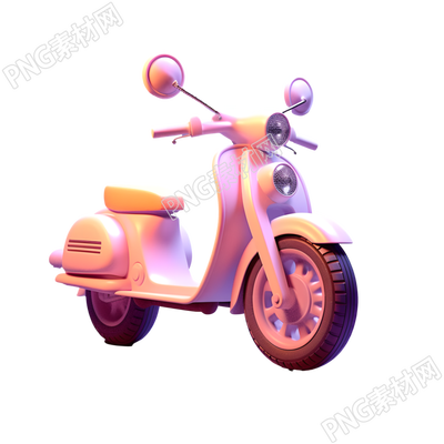電動車3D渲染透明背景元素