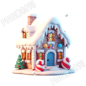 圣誕雪屋高清質(zhì)量插畫