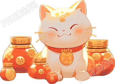 招財貓可愛PNG圖素材