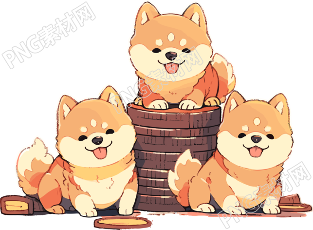 柴犬小狗金币图案