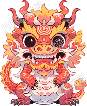 可愛中式龍插畫素材