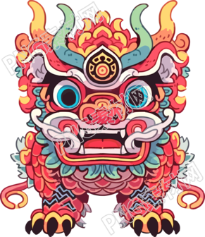 超可愛的中式龍素材圖