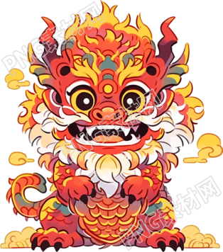 可愛中國龍涂鴉藝術(shù)素材圖